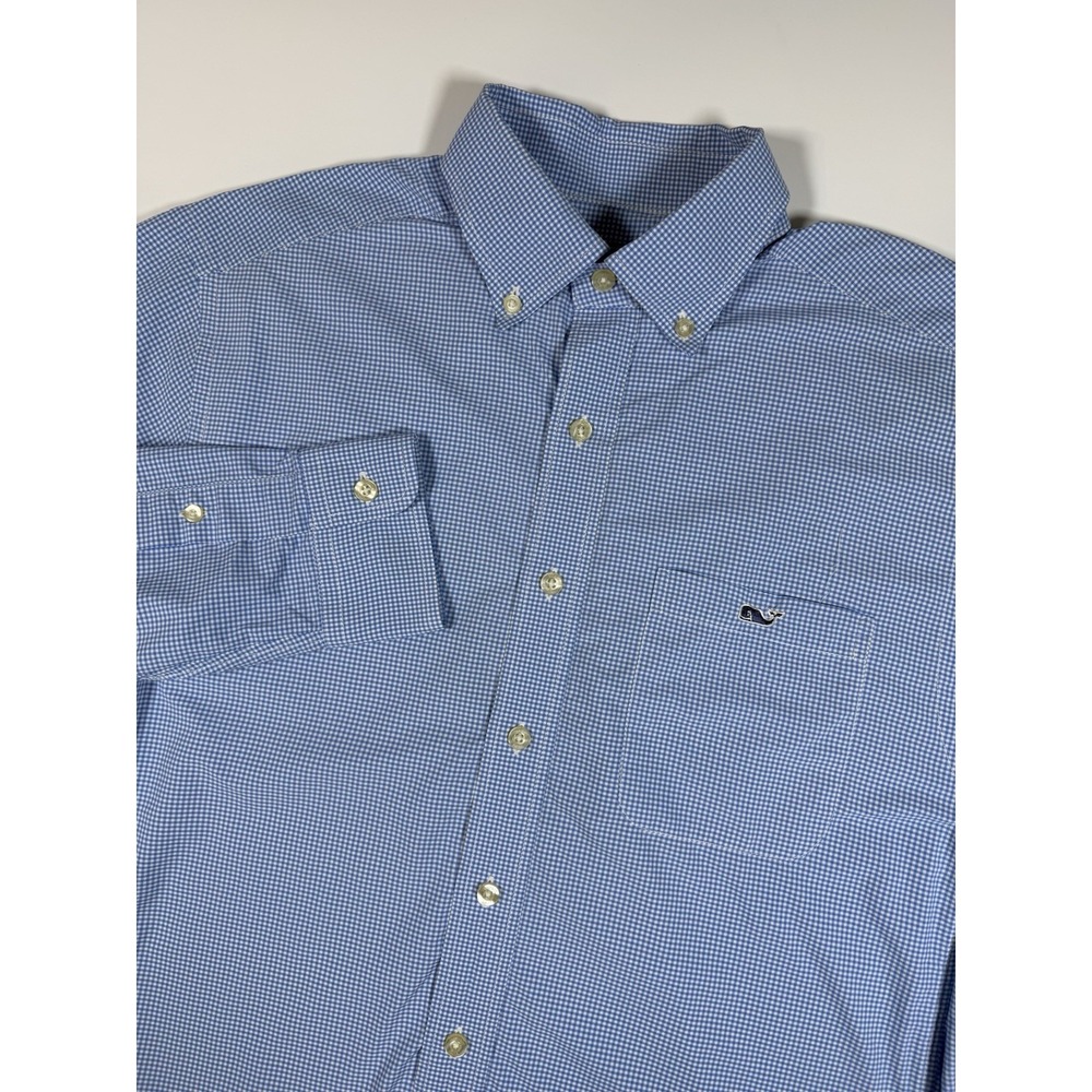 Vineyard Vines Performance Men's Small Classic Fit Tucker Shirt Blue Check